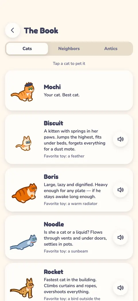The Book: every cat in the building, each with its own story