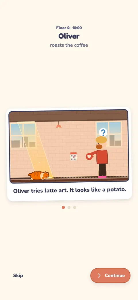 A neighbor's story at the Cat Café: latte art that looks like a potato